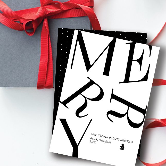 Typographie moderne de Noël Carte personnalisée (Créateur téléchargé)