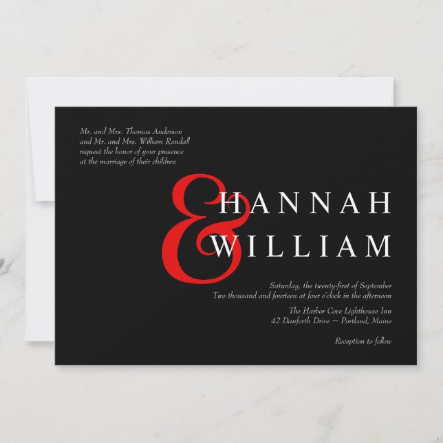 Typographie moderne et élégante Invitations de mar (Devant)
