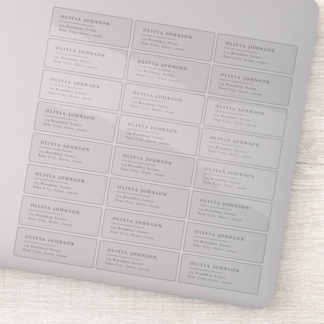 Typographie moderne étiquette d'adresse de retour  (Détail)