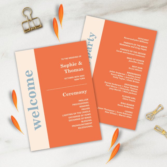 Typographie moderne Gras Programme de mariage Oran (Créateur téléchargé)