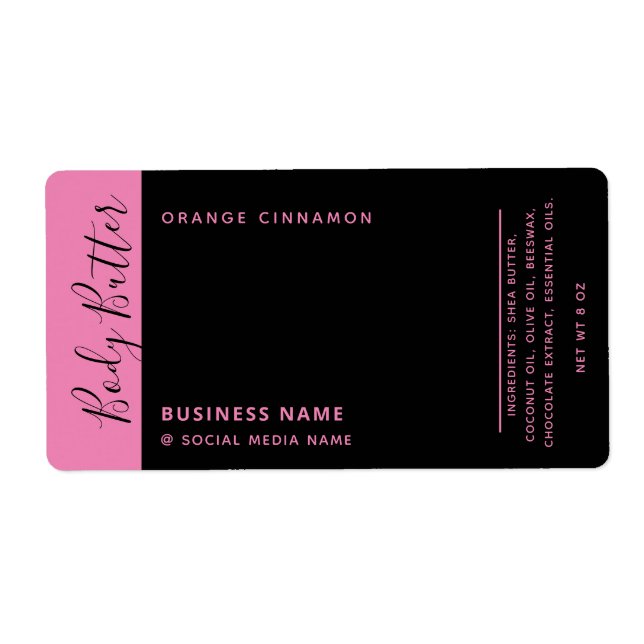Typographie moderne minimaliste de luxe rose noire (Devant)