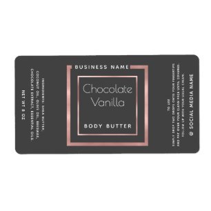 Typographie moderne minimaliste rose or cadre étiq