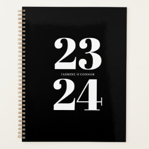 Typographie moderne noir blanc chic hebdomadaire m
