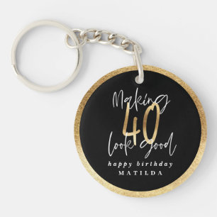Typographie moderne noir et or 40e anniversaire