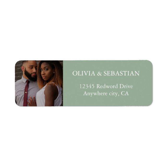 Typographie moderne Sage Green Photo Retour Adress (Devant)