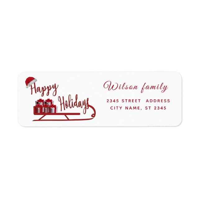 Typographie moderne Sledge Happy Holidays (Devant)