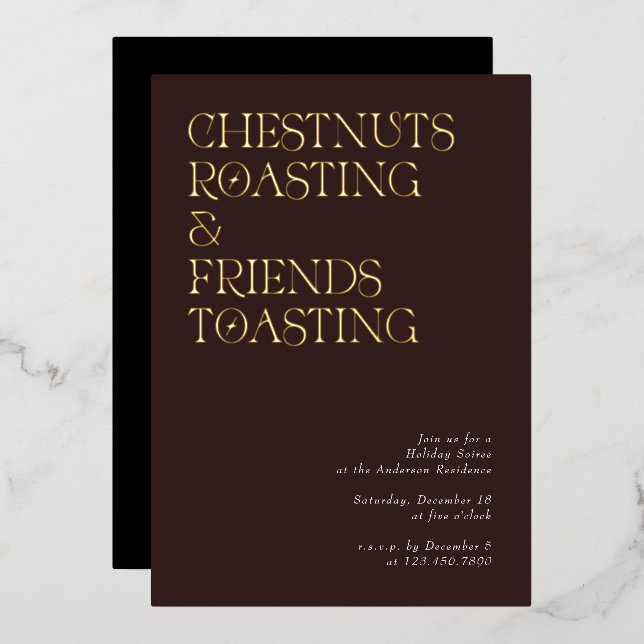 Typographie moderne unique Invitation Soiree (Recto/Verso)