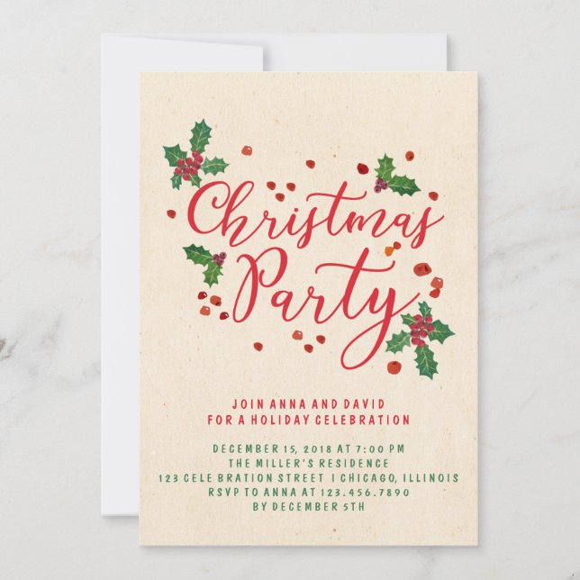 Typographie Noël Invitation (Devant)