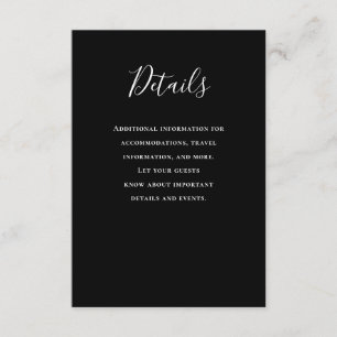 Typographie noir Détails Mariage carte de boîtier