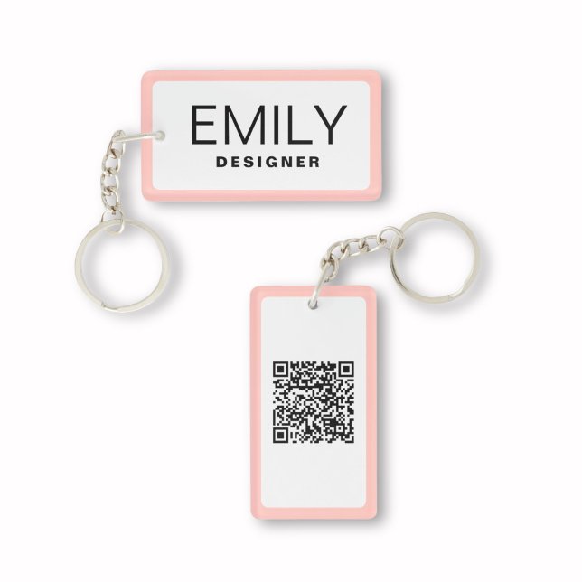 Typographie noire moderne Bordure rose Code QR (Créateur téléchargé)
