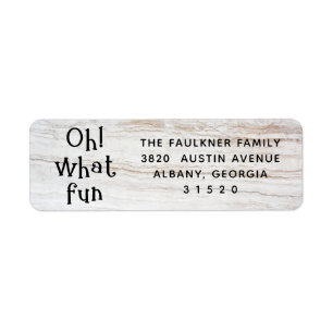 Typographie Oh What Fun Return Adresse Label