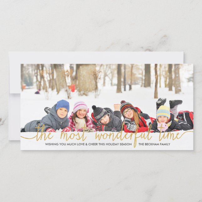 Typographie Parties scintillant or Faux Carte phot (Devant)