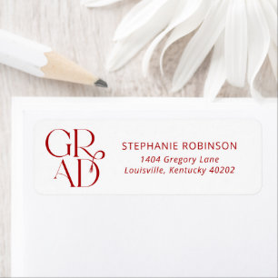 Typographie Pompon Rouge Adresse de Retour de Dipl