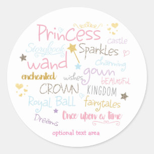 Typographie PRINCESS Sticker personnalisé fête d'a