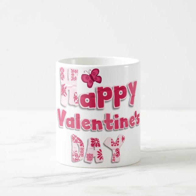 Typographie rose mignonne Saint Valentin Mug (Centre)