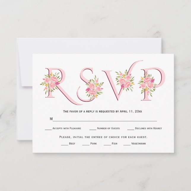 Typographie rose vierge et roses roses rose carte  (Devant)