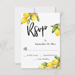 Typographie RSVP des citrons aquarelle