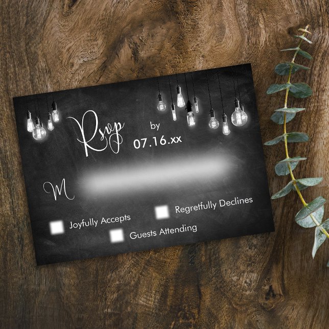 Typographie RSVP Edison Lights sur tableau de bord (Créateur téléchargé)