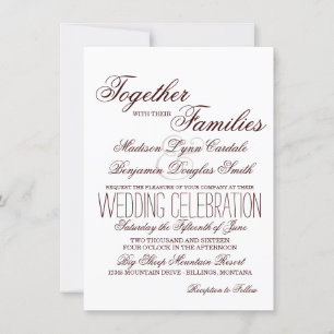 Typographie rustique simple Invitations de mariage