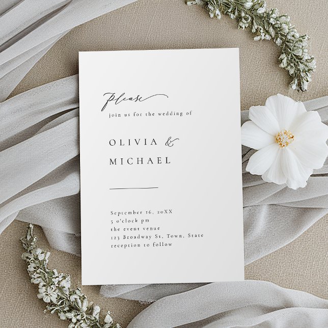 Typographie simple et élégante Invitation Mariage  (Simply Elegant Typography Modern Wedding Invitatio Invitation)