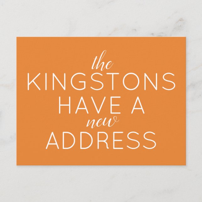 Typographie simple Nouvelle adresse Faire-part de  (Devant)