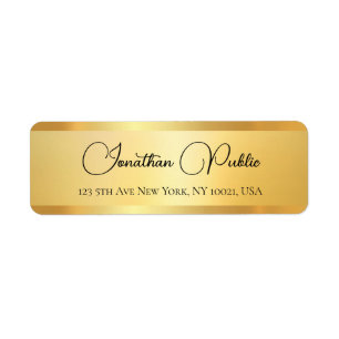 Typographie tendance Nom Gold Look Adresse de reto