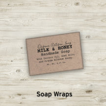 🧼 Typographie Vintage Emballage de savon Faux Kra
