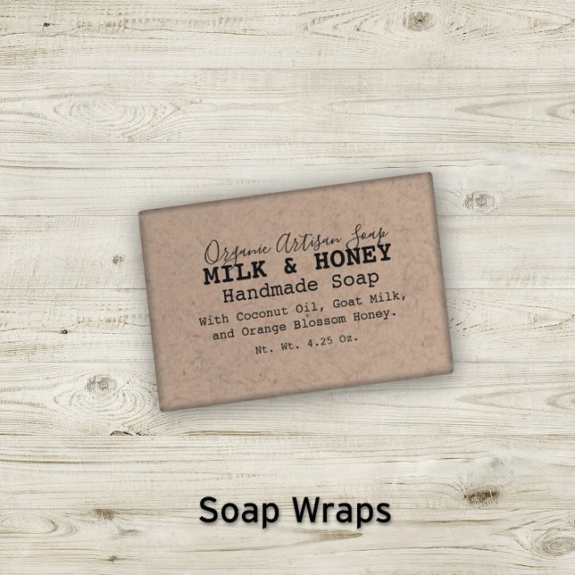 🧼 Typographie Vintage Emballage de savon Faux Kra (Créateur téléchargé)