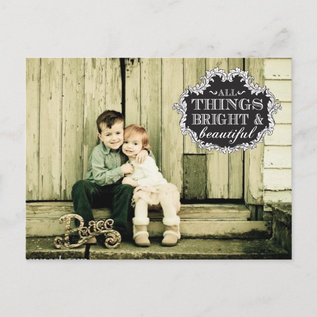 Typographie vintage Noël Noël Noël Photo Carte pos (Devant)