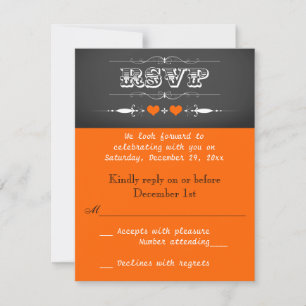 Typographie Vintage Tableau Noir Réponse Mariage O