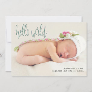Typographie Whimsical   carte Faire-part de naissa