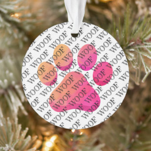Typographie WOOF Empreinte de Patte de Chien Anima