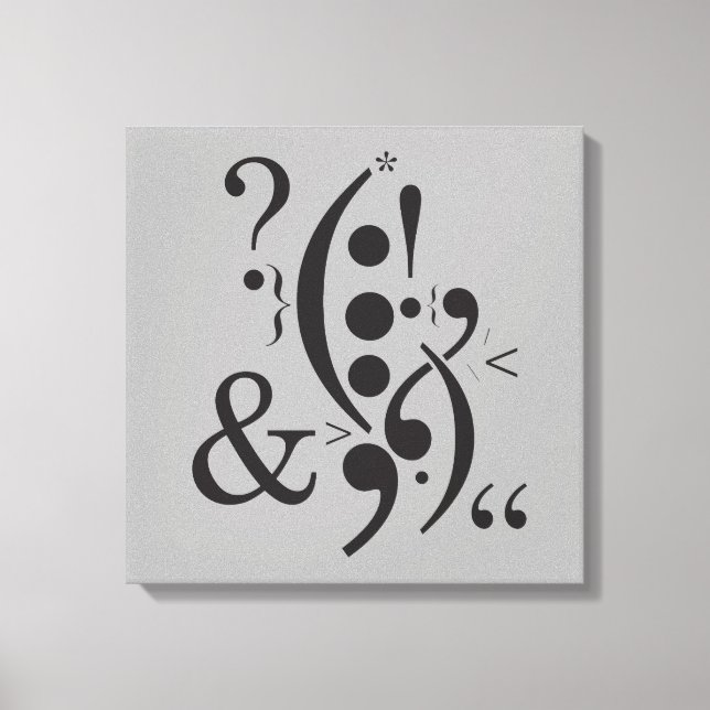 Typography (Abstract Composition) Canvas Print (Front)