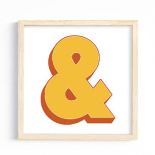 Typography Art Poster, Ampersand &, Bold Type Poster