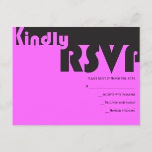 TYPOGRAPHY Bar Bat Mitzvah Reply RSVP Card