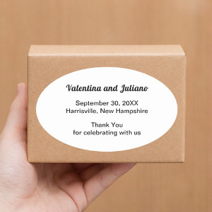 Typography-Based Black and White Wedding   Oval Sticker