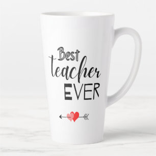 Typography Best Teacher Ever Latte Mug