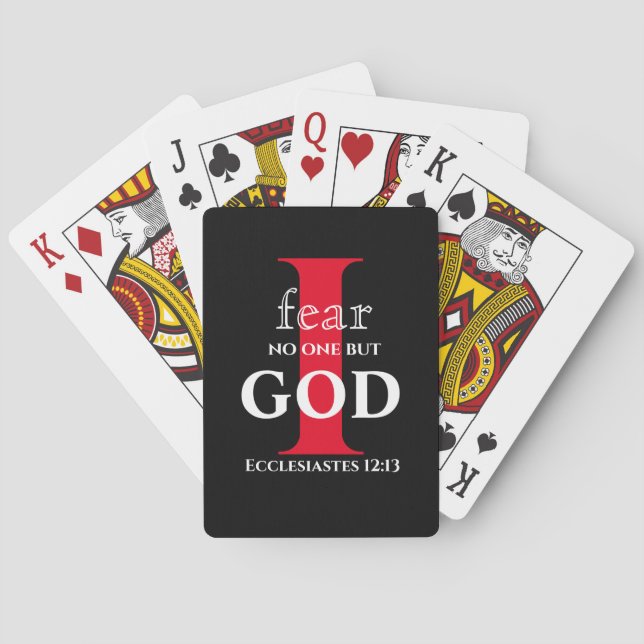 Typography Bible Verse ● I Fear No One But God ●  Playing Cards (Back)