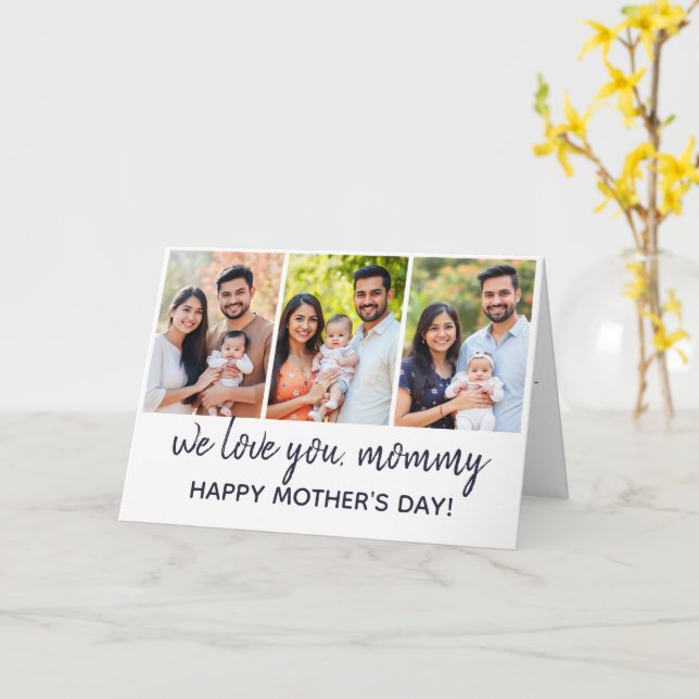 Typography Bible Verse Photo Collage Mother's Day  Card (Yellow Flower)