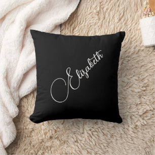 Typography Black And White Your Own Name Or Word Throw Pillow
