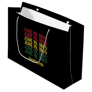 Typography Black History June 19 1865 Juneteenth Large Gift Bag