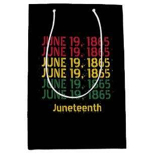 Typography Black History June 19 1865 Juneteenth Medium Gift Bag