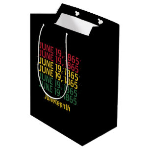 Typography Black History June 19 1865 Juneteenth Medium Gift Bag
