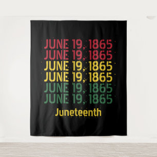 Typography Black History June 19 1865 Juneteenth Tapestry