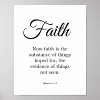 Typography Black & White Faith is the substance