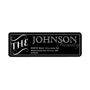 Typography Black & White Return Address Label