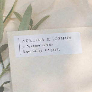 Typography Black & White Wedding Return Address