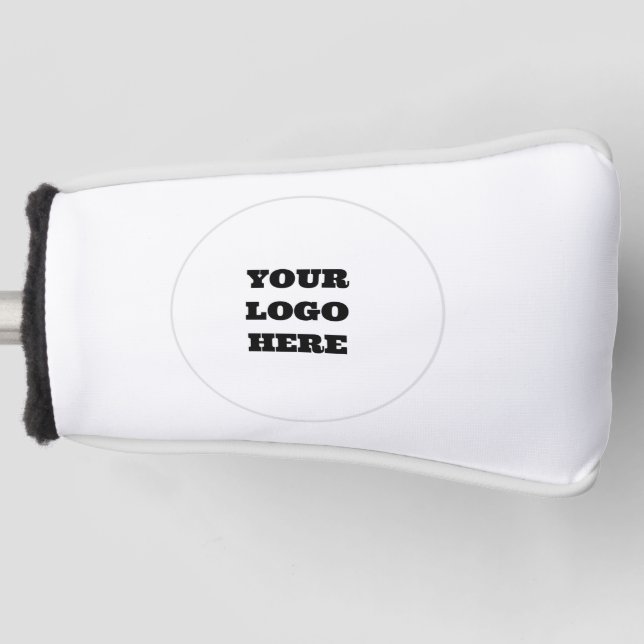 Typography Bold Logo Modern Black Company Golf Head Cover (Front)