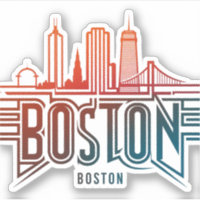 Typography Boston City Skyline