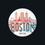 Typography Boston City Skyline Magnet<br><div class="desc">Boston, cradle of the American Revolution: Boston, a city steeped in history, is famous for having been the scene of many key events of the American Revolution. From the Boston Tea Party to the Siege of Boston, the city played a central role in the fight for American independence. Today, Boston...</div>
